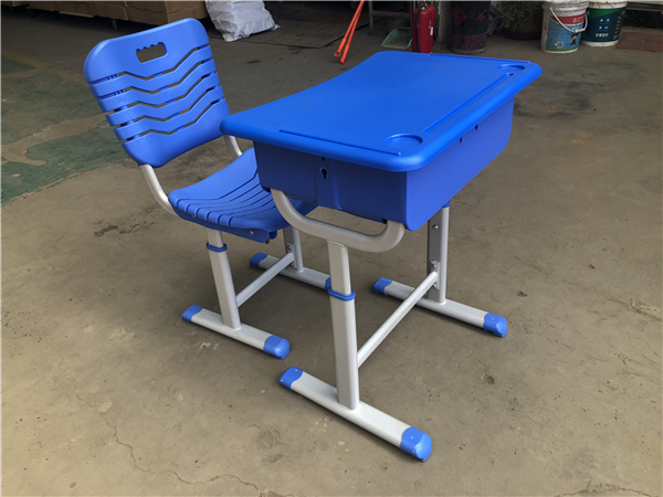 ABS深藍色單人課桌椅